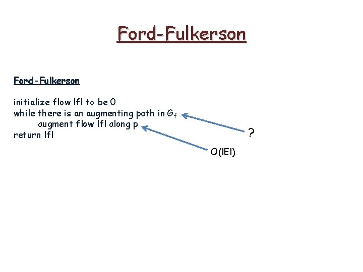 Ford-Fulkerson initialize flow lfl to be 0 while there is an augmenting path in