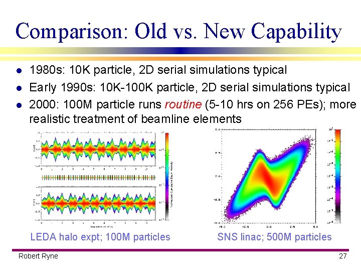 Comparison: Old vs. New Capability l l l 1980 s: 10 K particle, 2