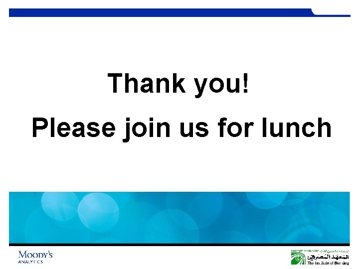 Thank you! Please join us for lunch 153 