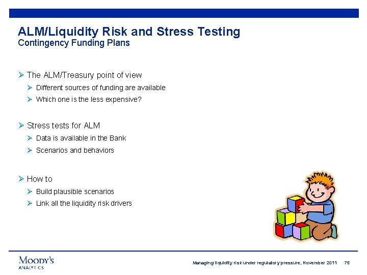 ALM/Liquidity Risk and Stress Testing Contingency Funding Plans Ø The ALM/Treasury point of view