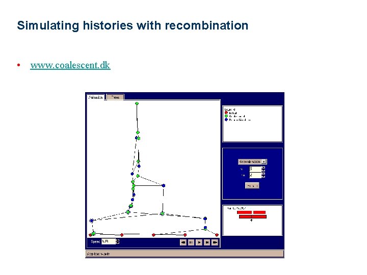 Simulating histories with recombination • www. coalescent. dk 