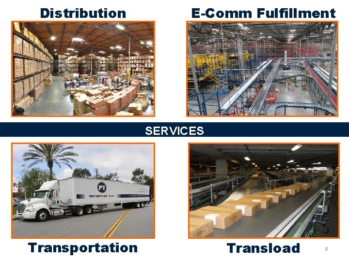 Distribution E-Comm Fulfillment SERVICES Transportation Transload 8 