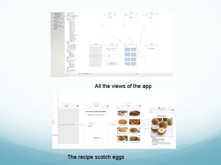 All the views of the app The recipe scotch eggs 