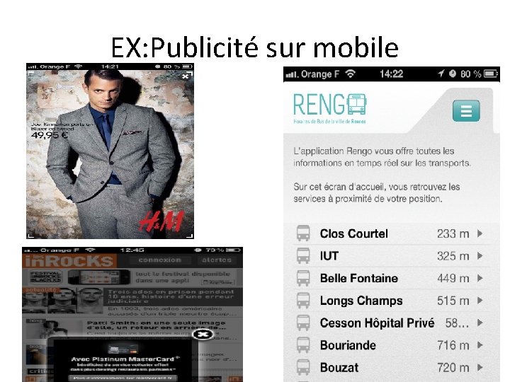 EX: Publicité sur mobile 