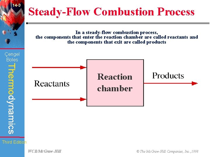 14 -3 Steady-Flow Combustion Process In a steady-flow combustion process, the components that enter