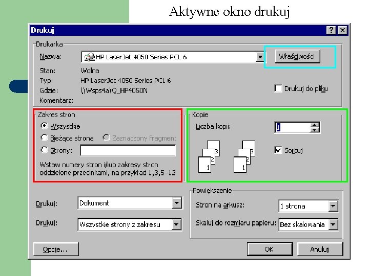 Aktywne okno drukuj Aktywne okno drukuj