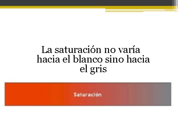 La saturación no varía hacia el blanco sino hacia el gris 