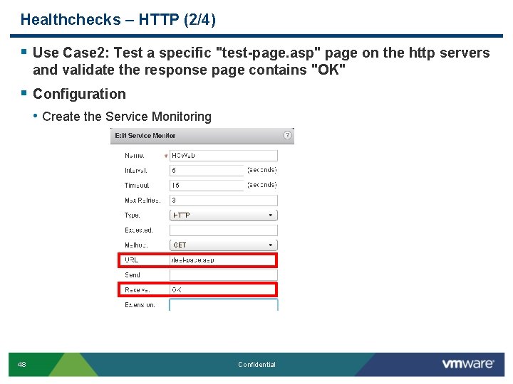 Healthchecks – HTTP (2/4) § Use Case 2: Test a specific "test-page. asp" page