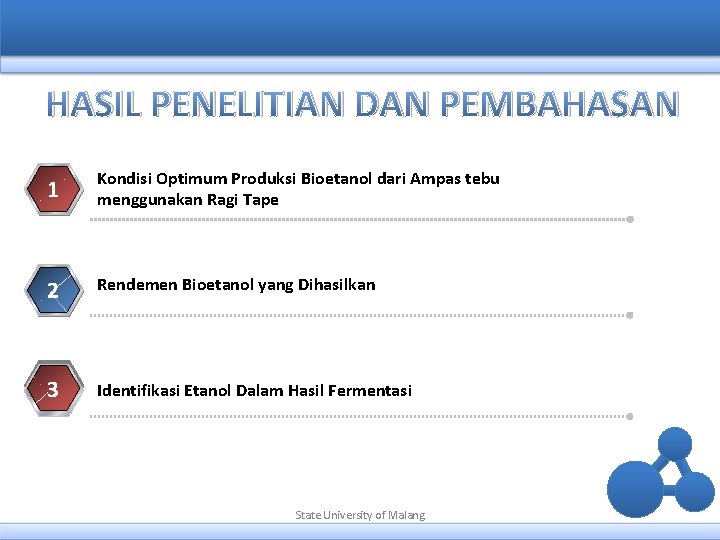 HASIL PENELITIAN DAN PEMBAHASAN 1 Kondisi Optimum Produksi Bioetanol dari Ampas tebu menggunakan Ragi