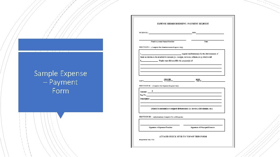 Sample Expense – Payment Form 