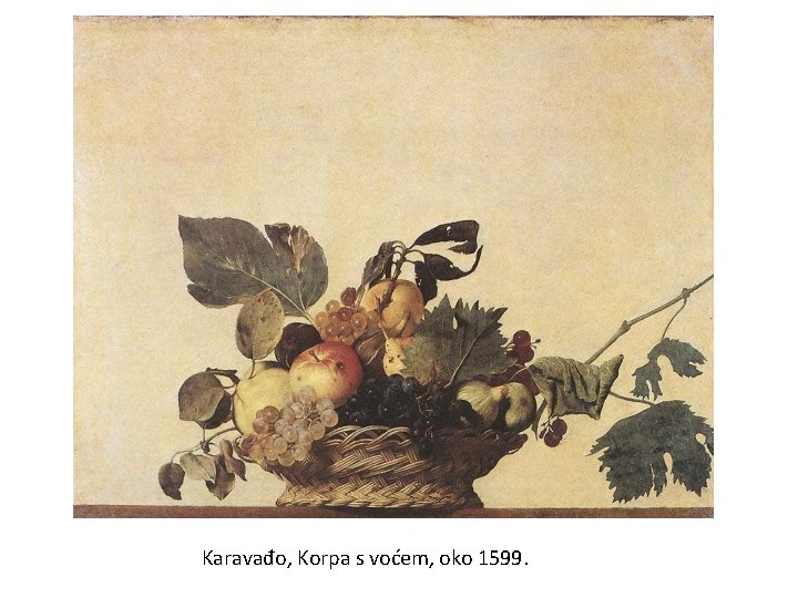 Karavađo, Korpa s voćem, oko 1599. 