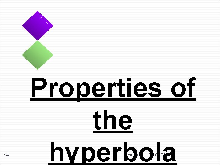 14 Properties of the hyperbola 3/10/2021 
