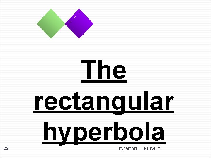 The rectangular hyperbola 22 hyperbola 3/10/2021 