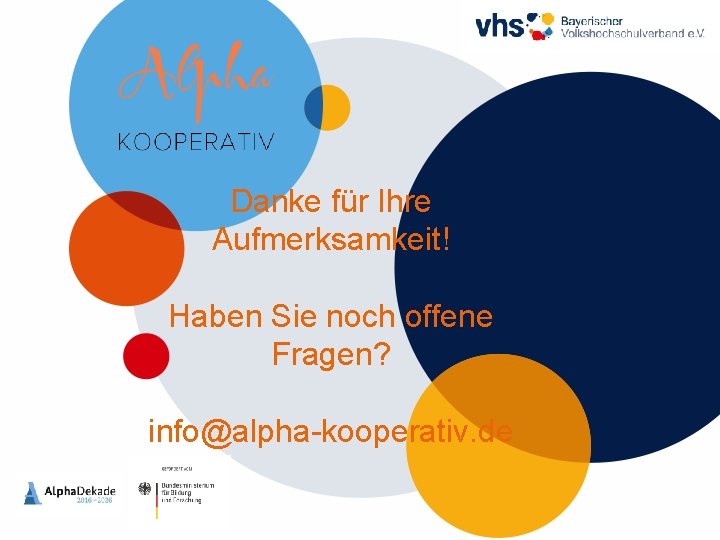 Danke für Ihre Aufmerksamkeit! Haben Sie noch offene Fragen? info@alpha-kooperativ. de 