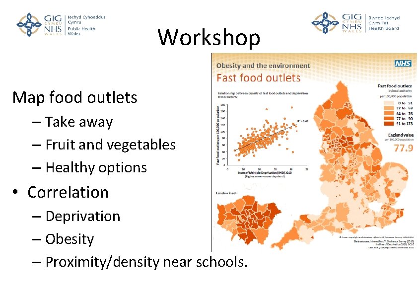 Workshop Map food outlets – Take away – Fruit and vegetables – Healthy options