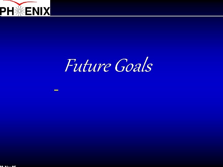  Future Goals 
