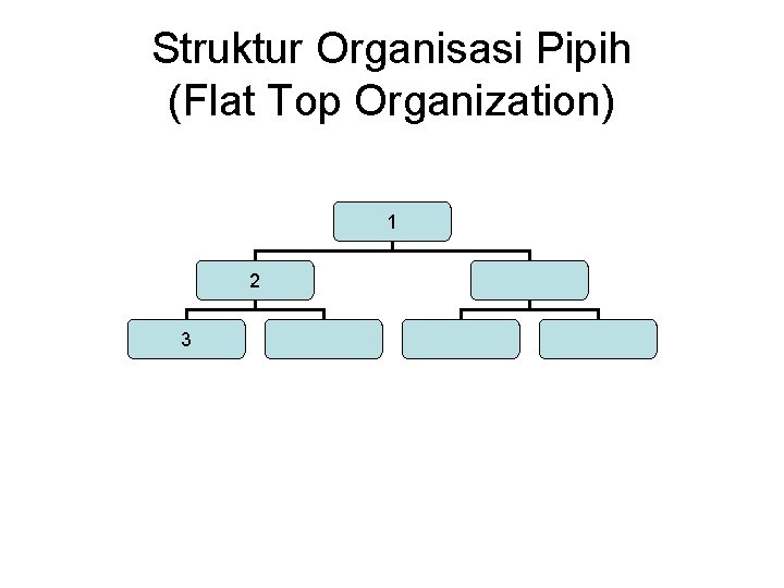 Struktur Organisasi Pipih (Flat Top Organization) 1 2 3 