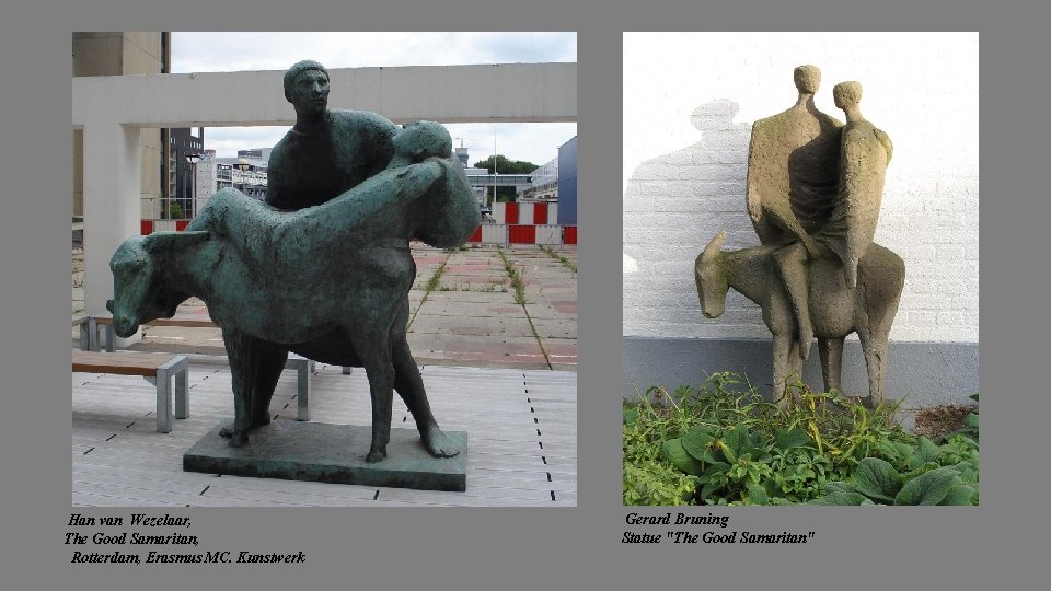 Han van Wezelaar, The Good Samaritan, Rotterdam, Erasmus MC. Kunstwerk Gerard Bruning Statue "The