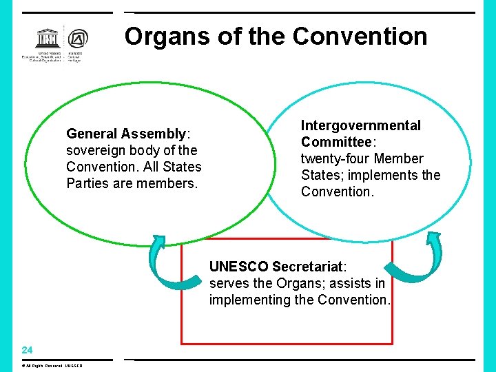 Organs of the Convention General Assembly: sovereign body of the Convention. All States Parties Organs of the Convention General Assembly: sovereign body of the Convention. All States Parties