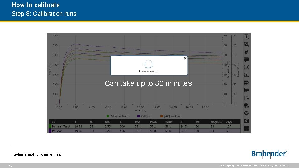 How to calibrate Step 8: Calibration runs Can take up to 30 minutes …where