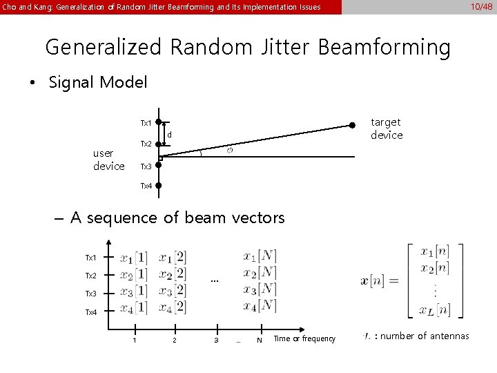 10/48 Cho and Kang: Generalization of Random Jitter Beamforming and Its Implementation Issues Generalized 10/48 Cho and Kang: Generalization of Random Jitter Beamforming and Its Implementation Issues Generalized