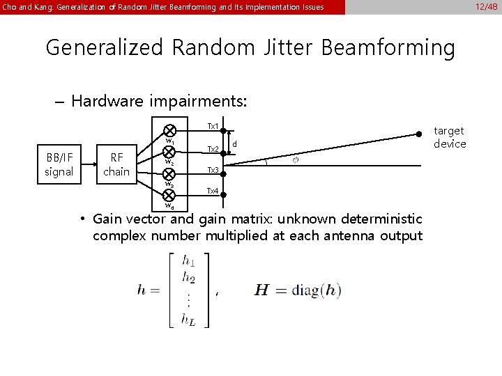 12/48 Cho and Kang: Generalization of Random Jitter Beamforming and Its Implementation Issues Generalized 12/48 Cho and Kang: Generalization of Random Jitter Beamforming and Its Implementation Issues Generalized