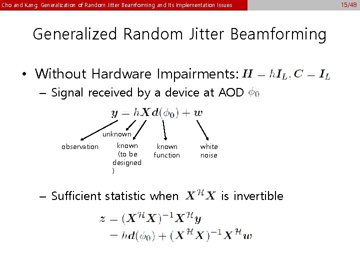Cho and Kang: Generalization of Random Jitter Beamforming and Its Implementation Issues Generalized Random Cho and Kang: Generalization of Random Jitter Beamforming and Its Implementation Issues Generalized Random