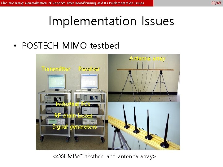 Cho and Kang: Generalization of Random Jitter Beamforming and Its Implementation Issues • POSTECH Cho and Kang: Generalization of Random Jitter Beamforming and Its Implementation Issues • POSTECH