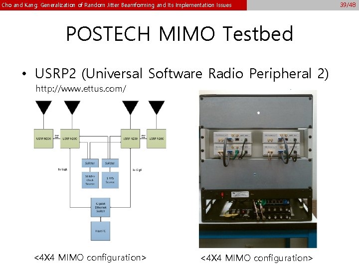 Cho and Kang: Generalization of Random Jitter Beamforming and Its Implementation Issues POSTECH MIMO Cho and Kang: Generalization of Random Jitter Beamforming and Its Implementation Issues POSTECH MIMO