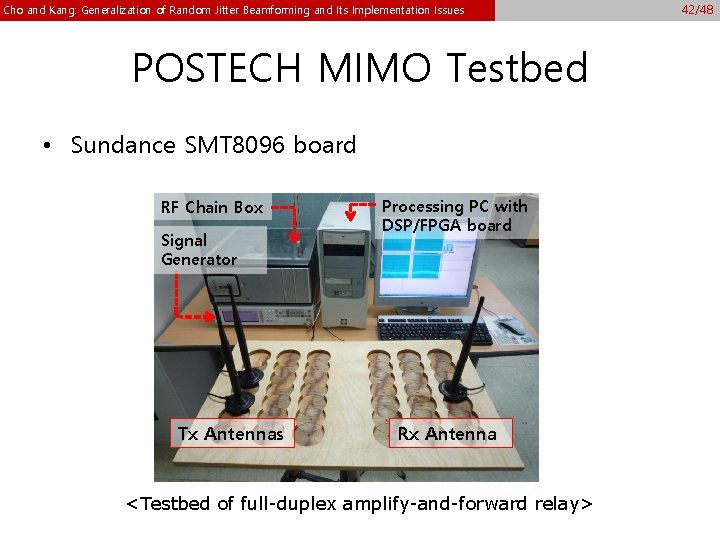 Cho and Kang: Generalization of Random Jitter Beamforming and Its Implementation Issues POSTECH MIMO Cho and Kang: Generalization of Random Jitter Beamforming and Its Implementation Issues POSTECH MIMO