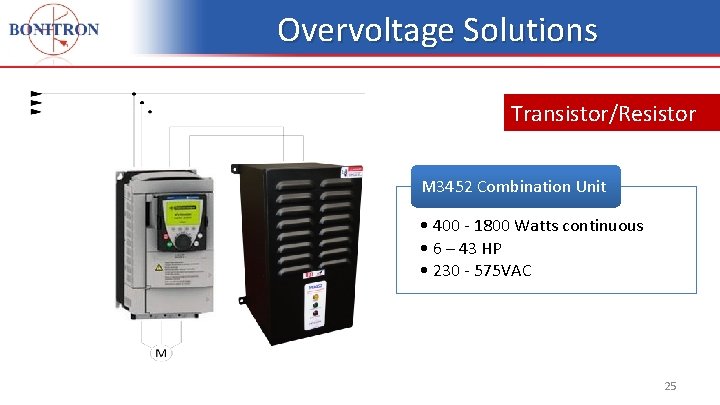 Overvoltage Solutions Transistor/Resistor M 3452 Combination Unit • 400 - 1800 Watts continuous •