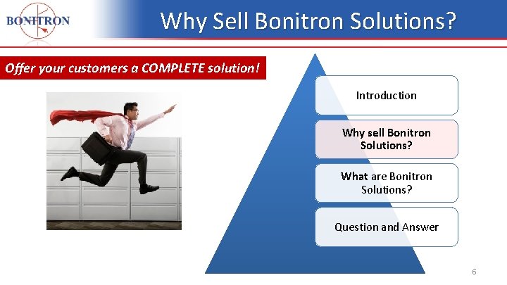 Why Sell Bonitron Solutions? Offer your customers a COMPLETE solution! Introduction Why sell Bonitron