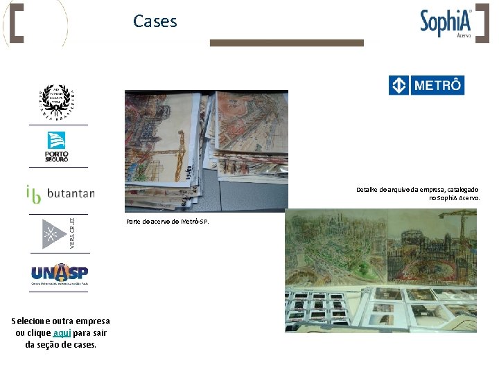 Cases Detalhe do arquivo da empresa, catalogado no Sophi. A Acervo. Parte do acervo