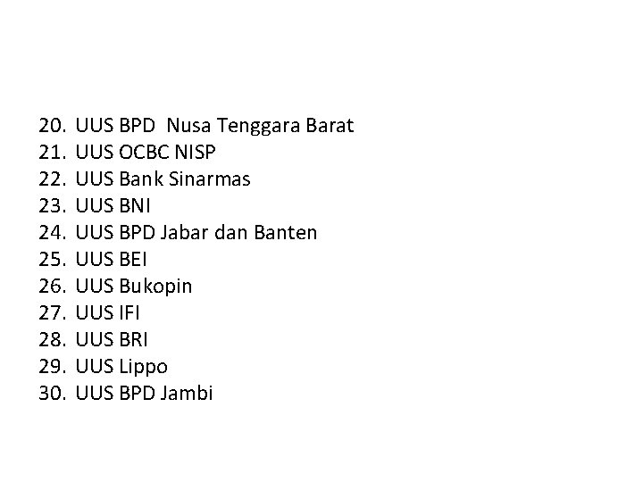 20. 21. 22. 23. 24. 25. 26. 27. 28. 29. 30. UUS BPD Nusa 20. 21. 22. 23. 24. 25. 26. 27. 28. 29. 30. UUS BPD Nusa