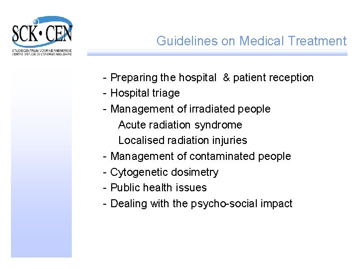 Guidelines on Medical Treatment - Preparing the hospital & patient reception - Hospital triage