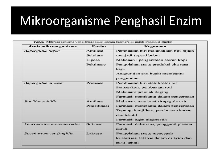 Mikroorganisme Penghasil Enzim 