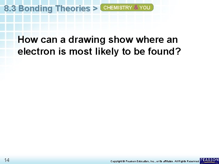 8. 3 Bonding Theories > CHEMISTRY & YOU How can a drawing show where