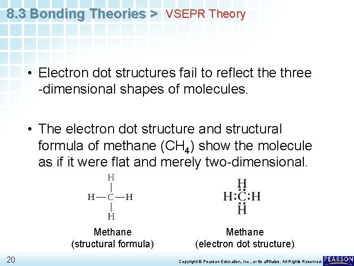 8. 3 Bonding Theories > VSEPR Theory • Electron dot structures fail to reflect