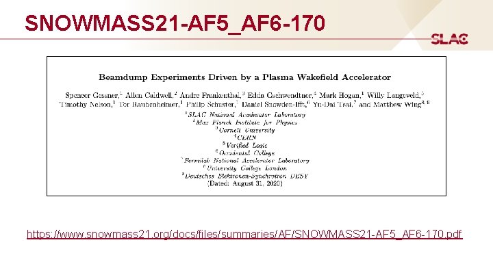 SNOWMASS 21 -AF 5_AF 6 -170 https: //www. snowmass 21. org/docs/files/summaries/AF/SNOWMASS 21 -AF 5_AF