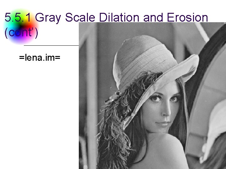 5. 5. 1 Gray Scale Dilation and Erosion (cont’) =lena. im= DC & CV