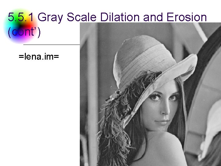 5. 5. 1 Gray Scale Dilation and Erosion (cont’) =lena. im= DC & CV