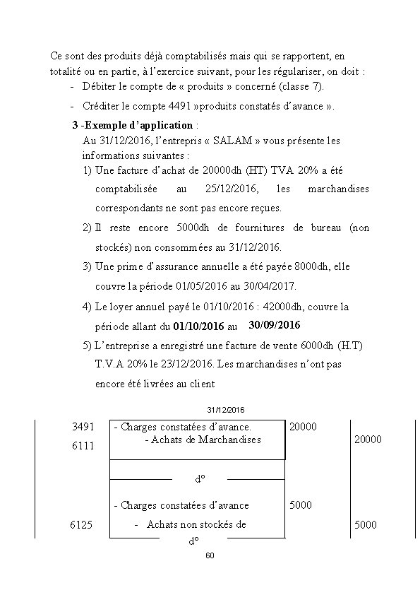 Ce sont des produits déjà comptabilisés mais qui se rapportent, en totalité ou en