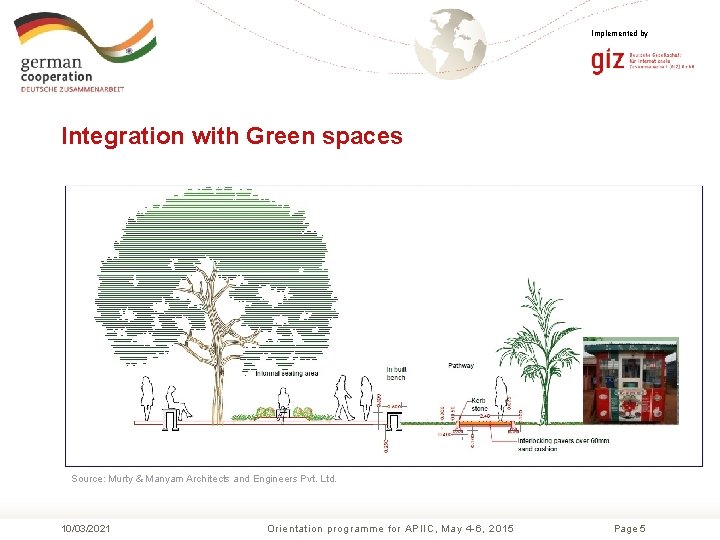 Implemented by Integration with Green spaces Source: Murty & Manyam Architects and Engineers Pvt.