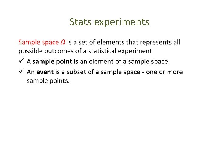 Stats experiments § 