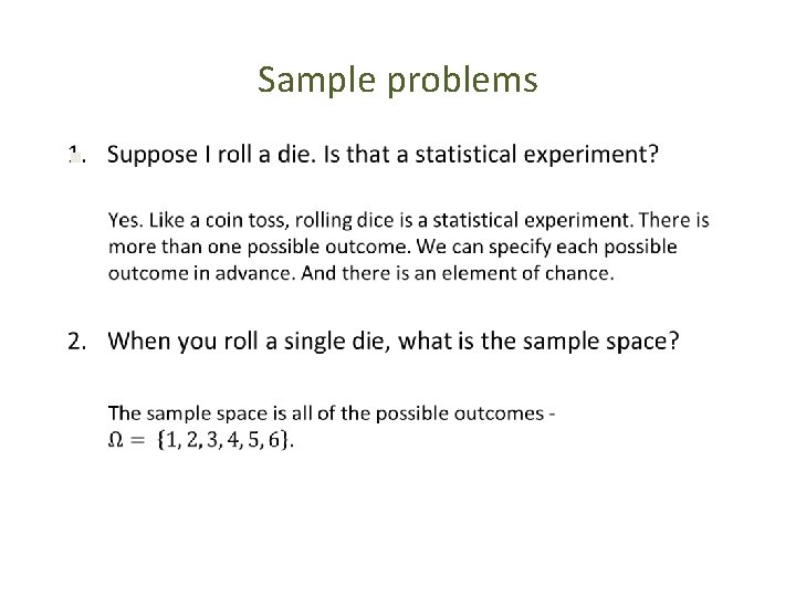 Sample problems § 