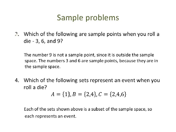Sample problems § 