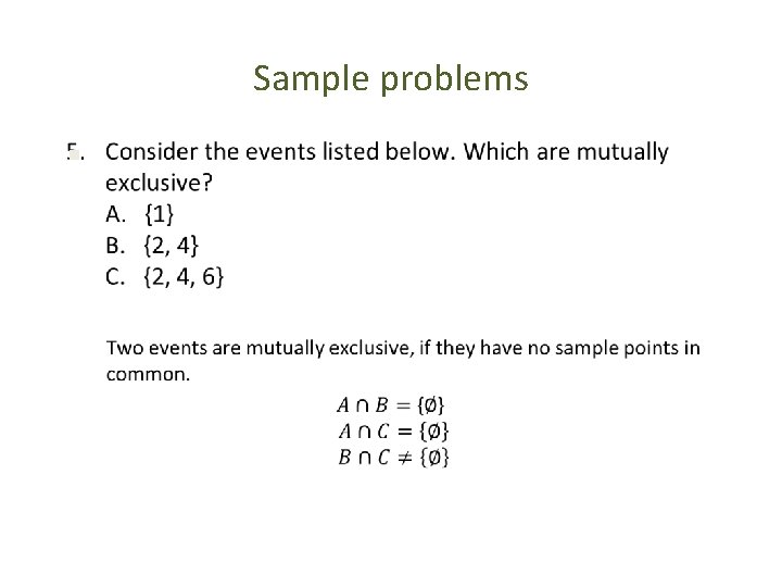 Sample problems § 