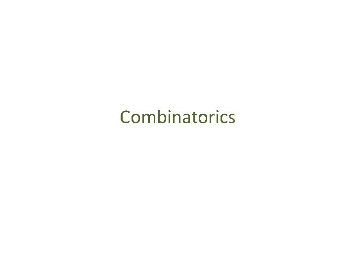 Combinatorics 