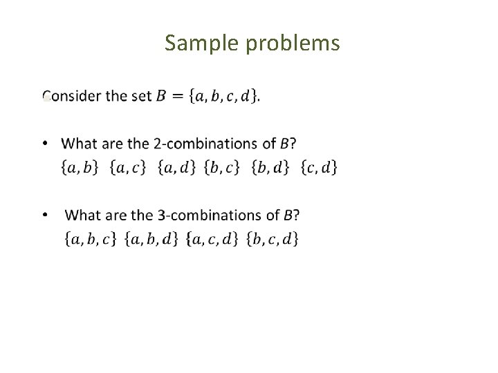 Sample problems § 