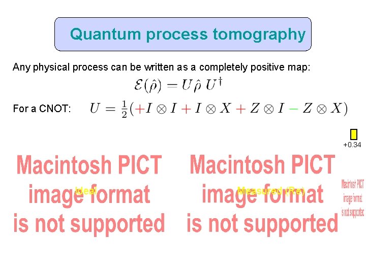 Quantum process tomography Any physical process can be written as a completely positive map: